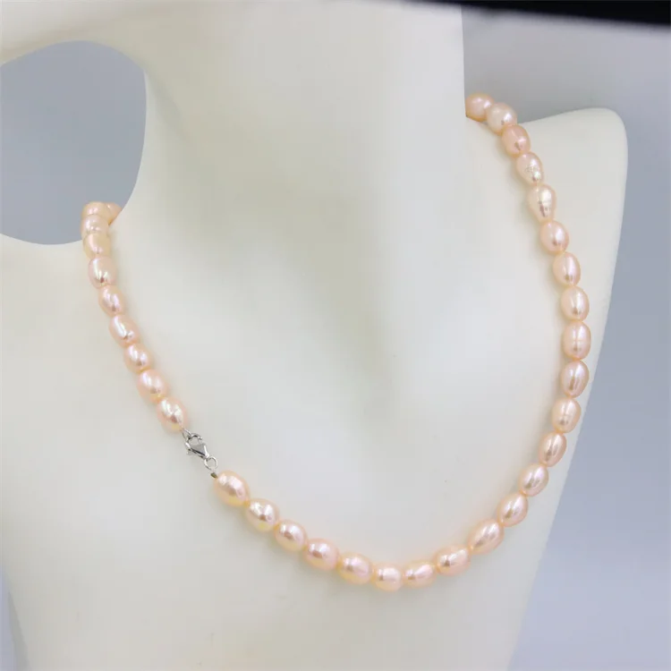 ZFSILVER 100% 925 Sterling Silver Fashion Pink Rice Natural Freshwater Pearl Necklace Elegant DIY Charm Jewelry Women Gift Party
ZFSILVER 100% 925 Sterling Silver Fashion Pink Rice Natural Freshwater Pearl Necklace Elegant DIY Charm Jewelry Women Gift Party