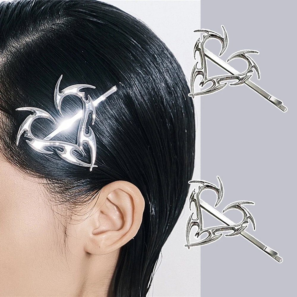 Hip Hop Metal Love Heart Hairpins Korean Trendy Cool Girls Side Clip Women Geometric Unique Design Silver Color Brarrettes
Hip Hop Metal Love Heart Hairpins Korean Trendy Cool Girls Side Clip Women Geometric Unique Design Silver Color Brarrettes