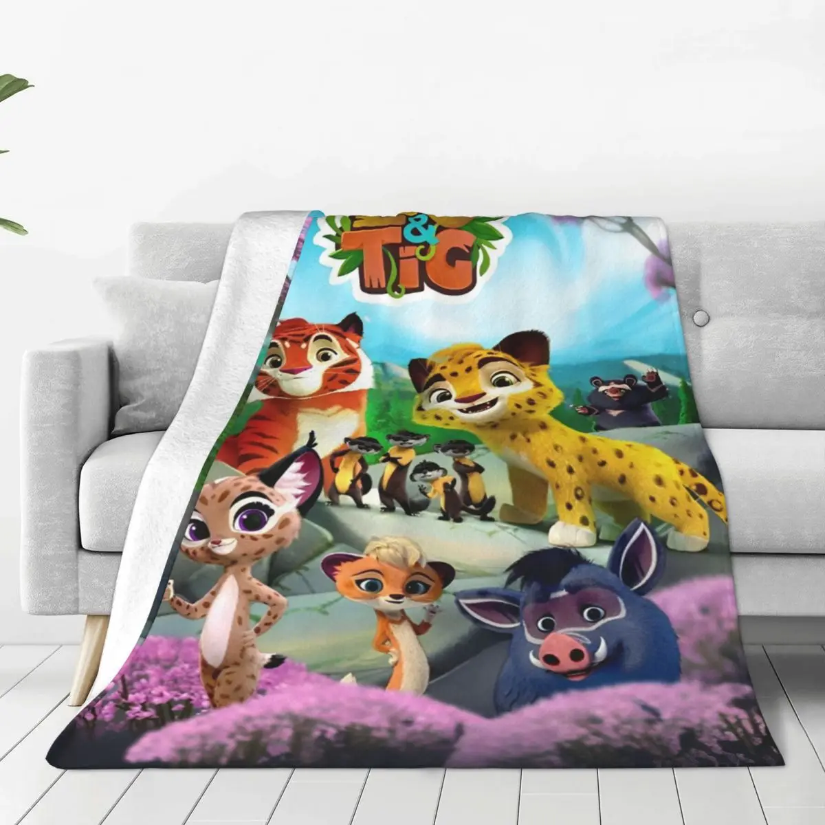 Пушистое одеяло Leo And Tig с мультяшными животными милые кавайные пользовательские