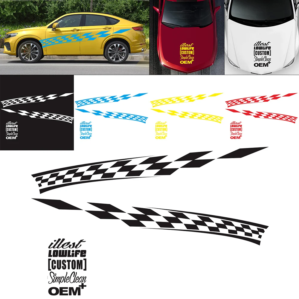 1 Pair 280 x 33CM PVC 5 Colors Plaid Pattern Creative Refit Car Racing Side Body Sticker
1 Pair 280 x 33CM PVC 5 Colors Plaid Pattern Creative Refit Car Racing Side Body Sticker