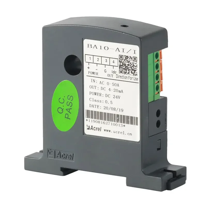 AC Current Transducer BA10-AI/I 0-50A Input 4-20mA or 0-20mA Paired with PLC for Industrial Automation Accuracy Class 0.5
AC Current Transducer BA10-AI/I 0-50A Input 4-20mA or 0-20mA Paired with PLC for Industrial Automation Accuracy Class 0.5