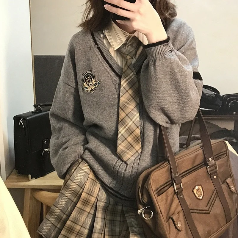 Deeptown Vintage Preppy Women Knitted Sweater Japanese Style Kawaii Cute Tops Oversized Girly Female Korean Fashion Pullovers JK
Deeptown Vintage Preppy Women Knitted Sweater Japanese Style Kawaii Cute Tops Oversized Girly Female Korean Fashion Pullovers JK