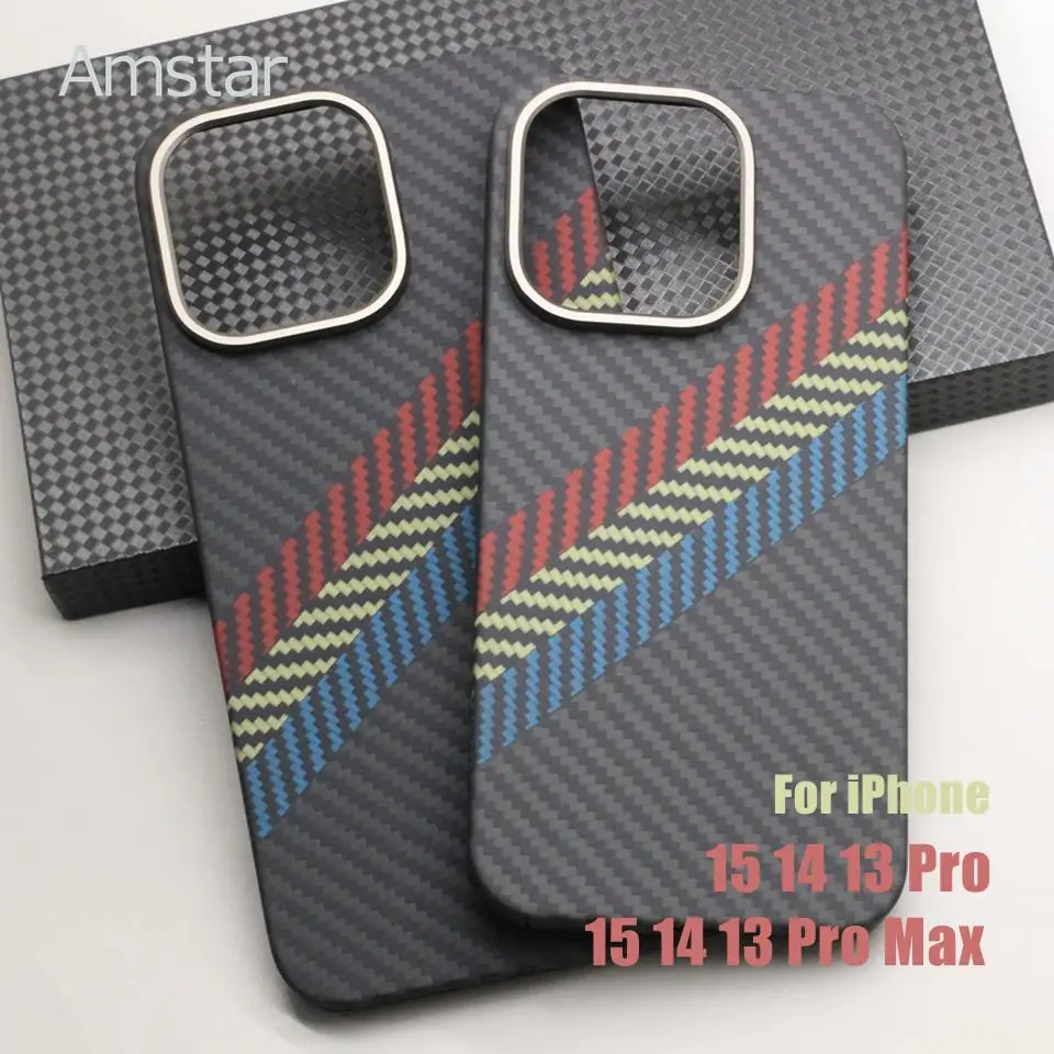 Amstar Роскошный чехол для телефона из углеродного волокна iPhone 15 14 13 Pro Max