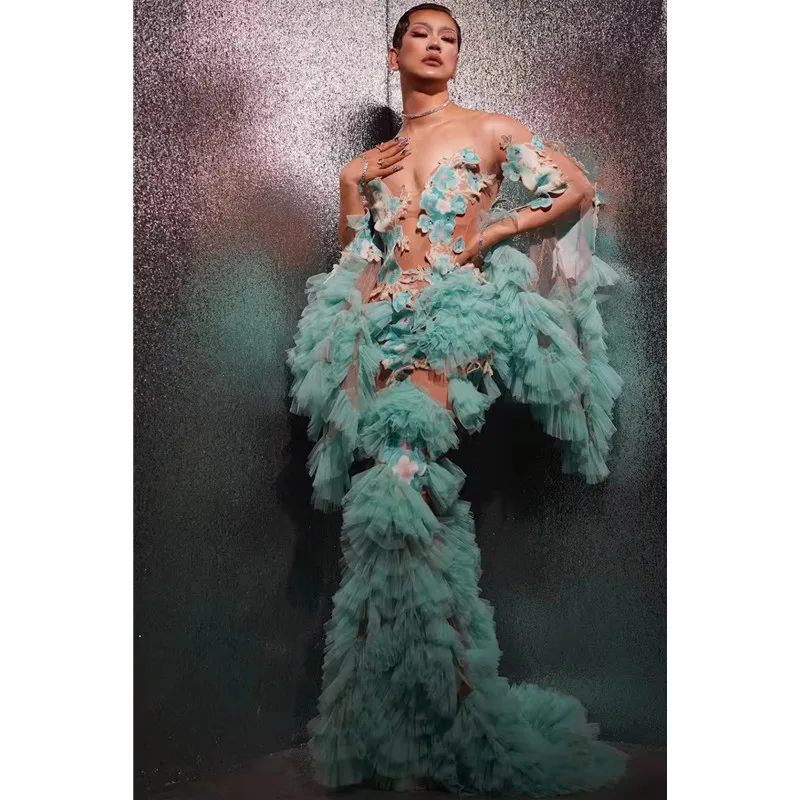 Sexy Fashion Mesh Flower Trailing Long Dress Wedding Party Birthday Prom Evening Celebrate Mermaid Dresses Singer Stage Costume
Sexy Fashion Mesh Flower Trailing Long Dress Wedding Party Birthday Prom Evening Celebrate Mermaid Dresses Singer Stage Costume