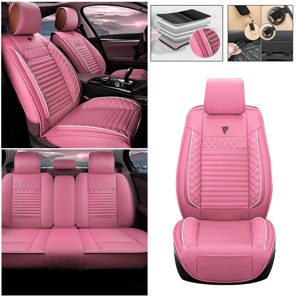 

Leather Car Seat Covers For Cadillac ATS CT4 CT5 CT5-V CT-6 CT6 PLUG-IN CT6-V CTS DTS CTS-V DeVille Full Set Car Accessories