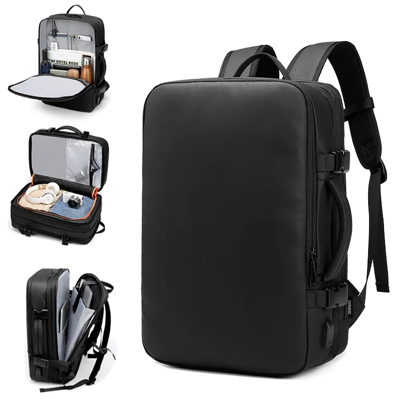 

Вместительный деловой рюкзак для мужчин, дорожная сумка для ноутбука с защитой от кражи и USB-зарядкой, школьный ранец 39 л