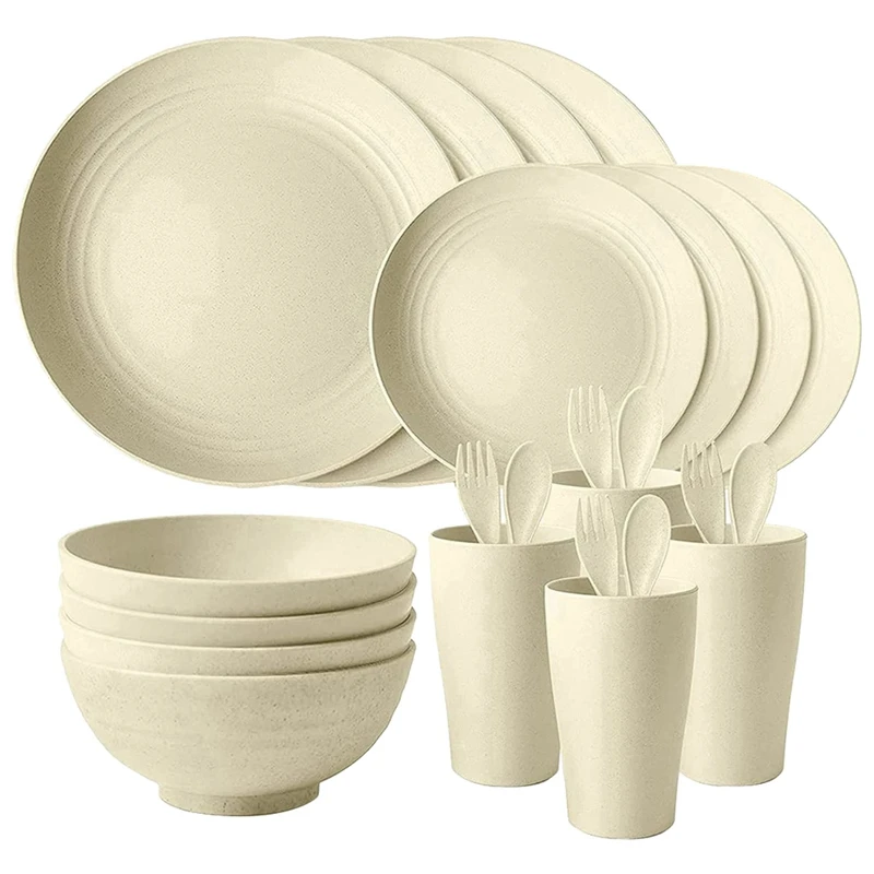 Dinner Sets, Camping Tableware Dinnerware Sets Of 4 (28Pcs), Picnic Camping Party Dinner Plate Mug Cutlery Set, Beige
Dinner Sets, Camping Tableware Dinnerware Sets Of 4 (28Pcs), Picnic Camping Party Dinner Plate Mug Cutlery Set, Beige