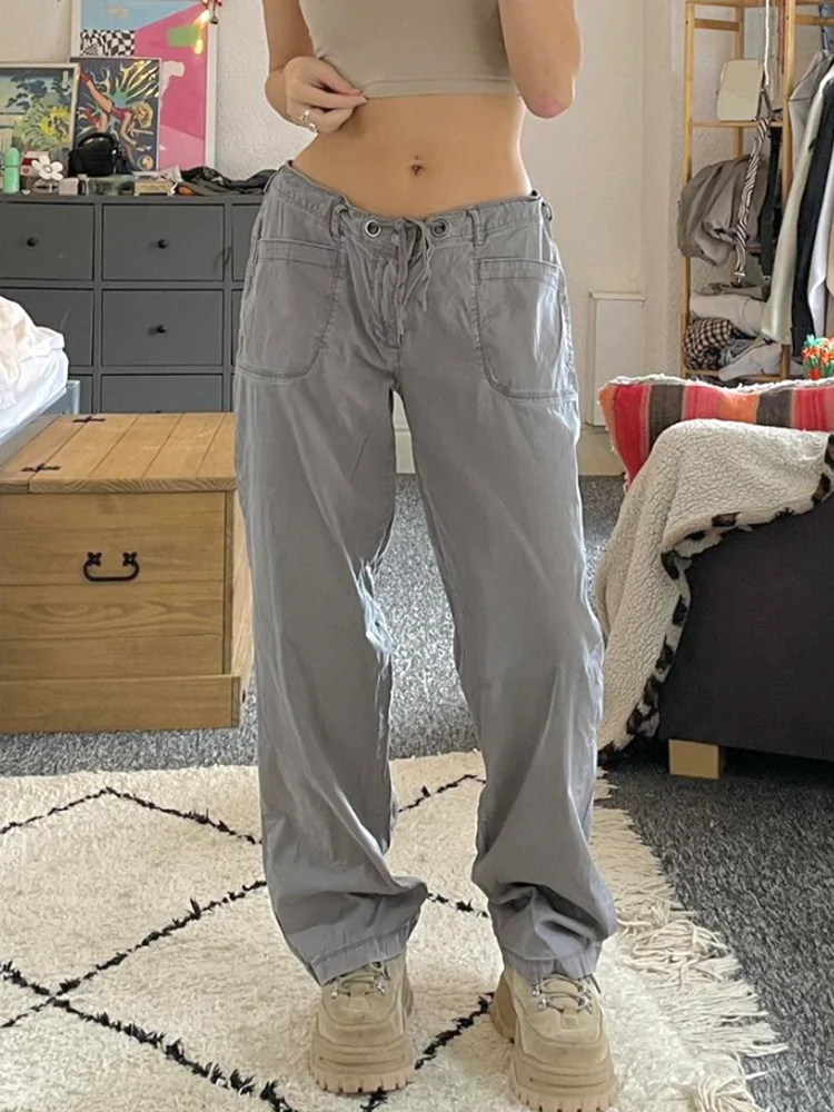 WeiYao Gray Cotton Vintage Grunge Street Hippie Denim Pants for Women Drawstring Low Waist Pockets Cargos Baggy Casual Bottoms
WeiYao Gray Cotton Vintage Grunge Street Hippie Denim Pants for Women Drawstring Low Waist Pockets Cargos Baggy Casual Bottoms