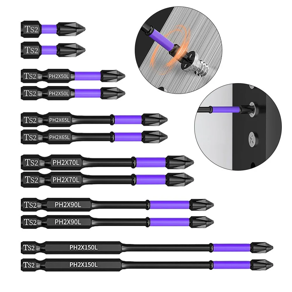 2pcs Non-Slip PH2 Magnetic Batch Head Cross Screwdriver Hardness Impact Drill Bit 25/50/65/70/90/150mm For Electric Impact Drive
2pcs Non-Slip PH2 Magnetic Batch Head Cross Screwdriver Hardness Impact Drill Bit 25/50/65/70/90/150mm For Electric Impact Drive