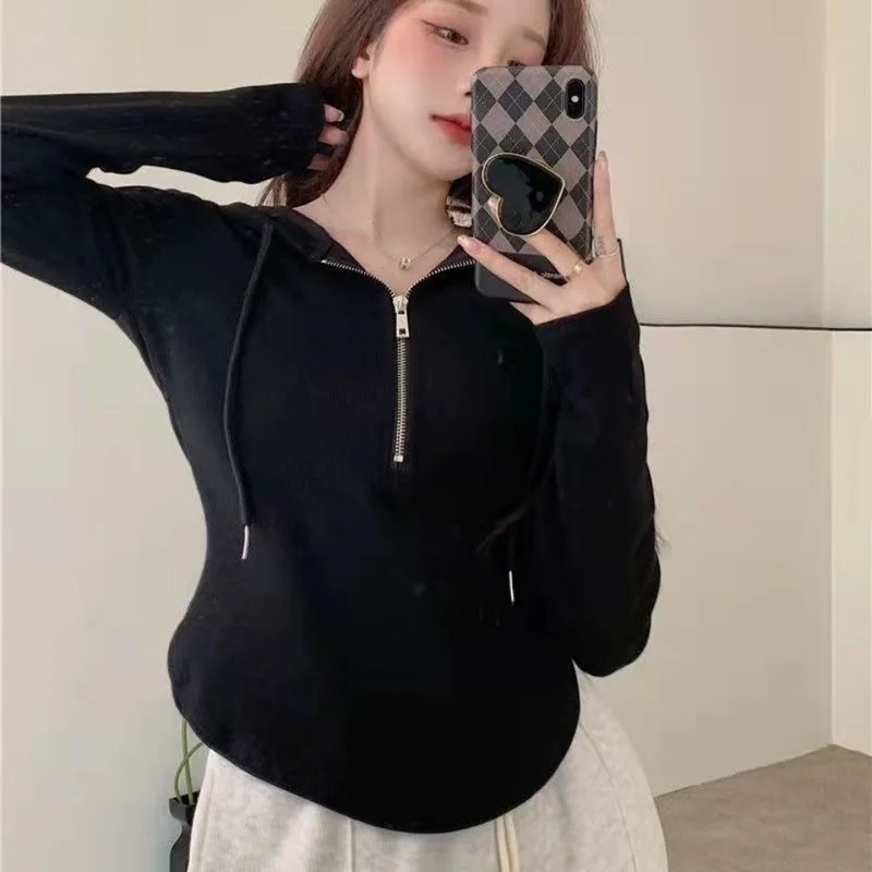 

Kawaii Hooded Cute Hoodies Plain Slim Sweatshirts for Women Dropshiping Female Clothes Basic Emo Offer Free Shipping M Kpop Tops