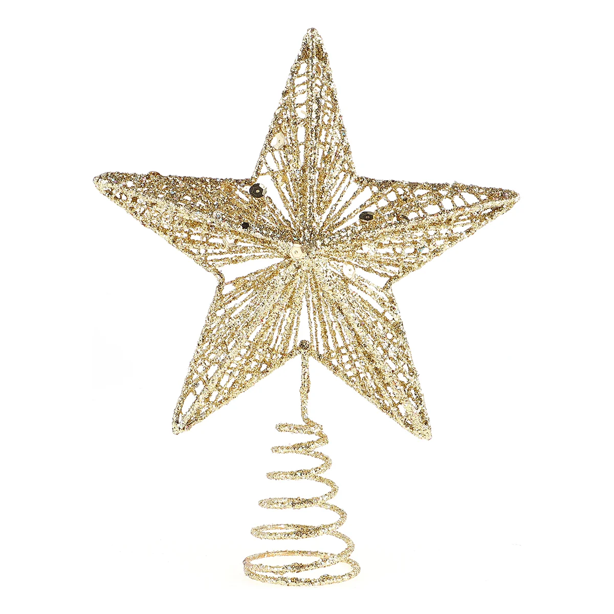 

Рождественская елка, звезда, Топпер, золотые блестки, рождественское металлическое украшение, звезды, полые украшения для выходного Холлоу,...