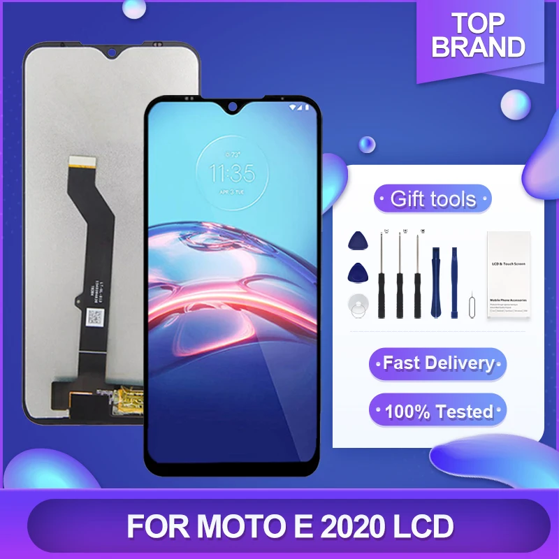 

ЖК-дисплей 6,2 дюйма XT2052 для Motorola Moto E 2020 с сенсорной панелью и дигитайзером XT2052DL в сборе с рамкой, бесплатная доставка
