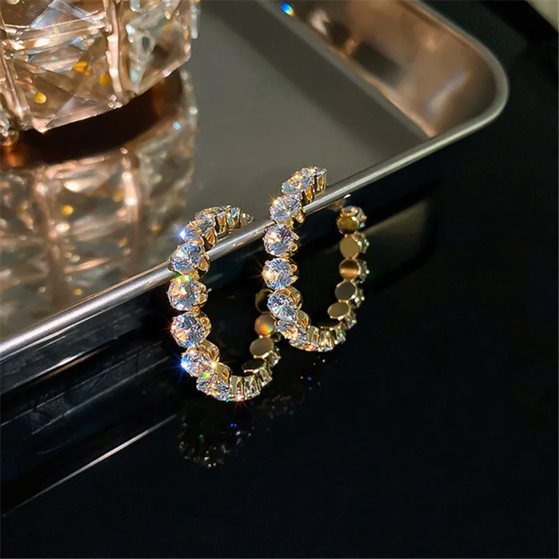 2022 Shiny Luxury High Quality Inlay Hoop Earrings Round Green Zircon Crystal Earrings for Women Engagement Party Jewelry Gifts
2022 Shiny Luxury High Quality Inlay Hoop Earrings Round Green Zircon Crystal Earrings for Women Engagement Party Jewelry Gifts