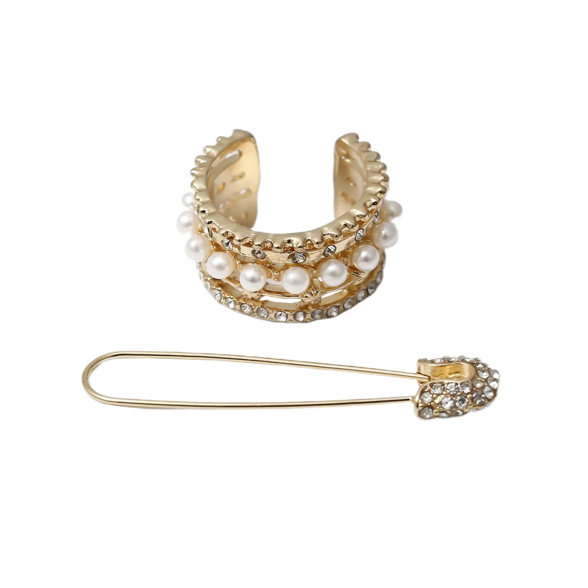 1 Set of Diamond-encrusted Earrings Set Exaggerated Simulation Pearl Earrings Creatie Fashion Clip for Lady
1 Set of Diamond-encrusted Earrings Set Exaggerated Simulation Pearl Earrings Creatie Fashion Clip for Lady
