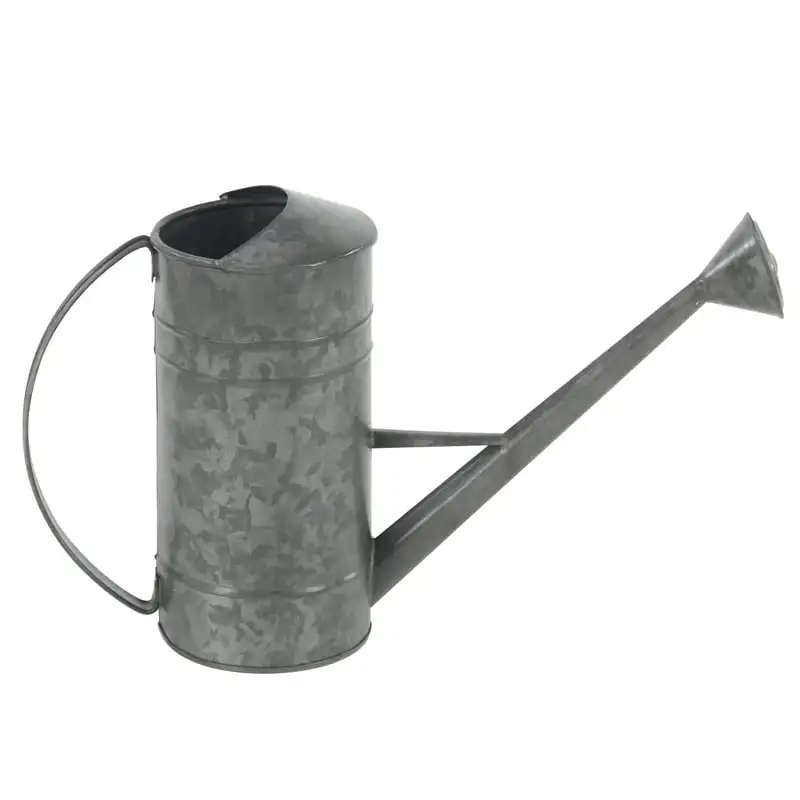 

x 11" Indoor Outdoor Gray Metal Watering Can Planter