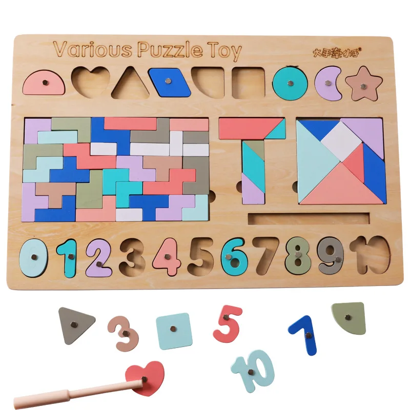 Montessori Wooden Puzzles Tangram Number Graphics Educational Toys For Children Wood Tetris Learning Gift Kids Toy
Montessori Wooden Puzzles Tangram Number Graphics Educational Toys For Children Wood Tetris Learning Gift Kids Toy