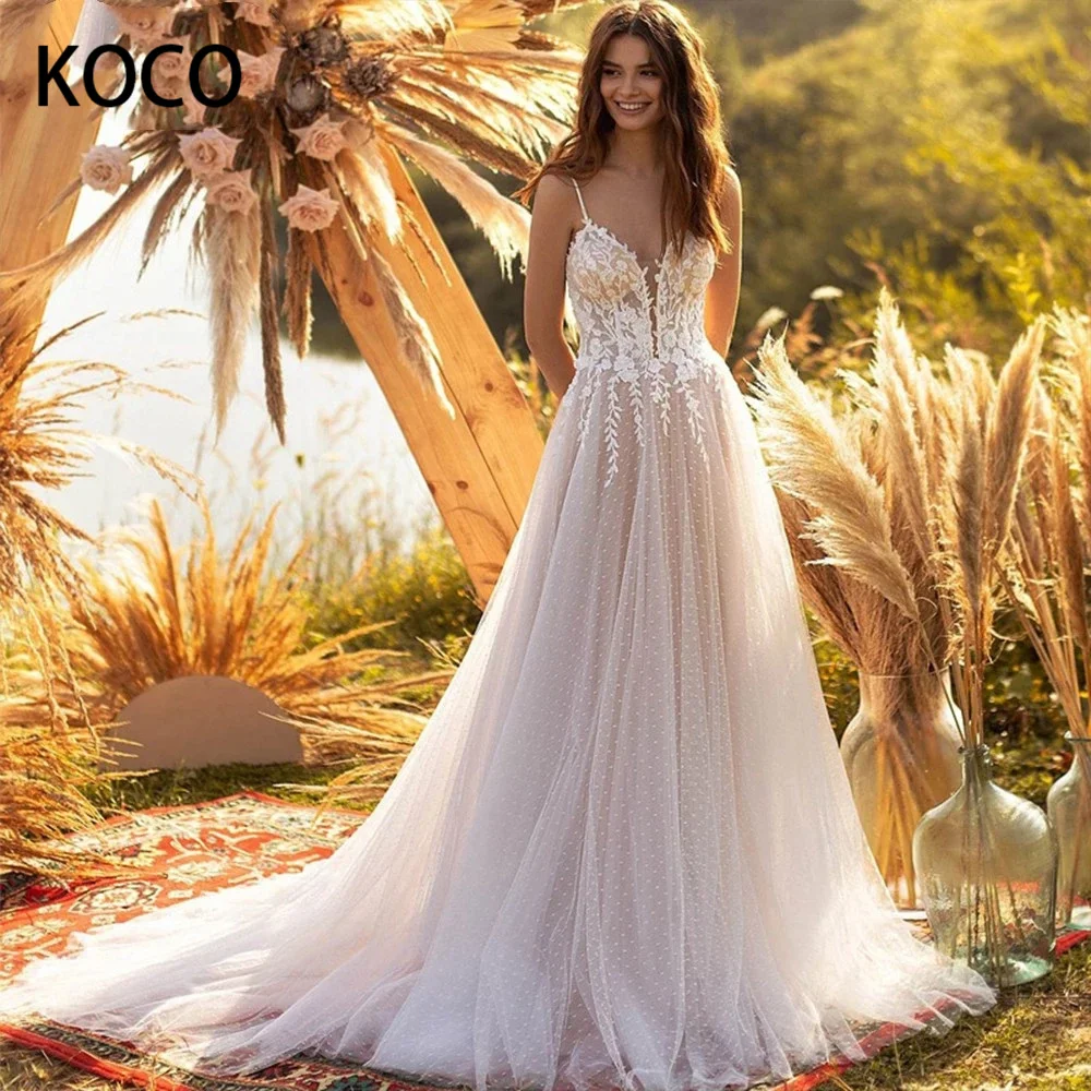 MACDUGAL Wedding Dress 2022 Bohemia V-Neck Spaghetti Applique Sweep Train Long Bow Sexy Vestido De Novia Civil Custom Made
MACDUGAL Wedding Dress 2022 Bohemia V-Neck Spaghetti Applique Sweep Train Long Bow Sexy Vestido De Novia Civil Custom Made