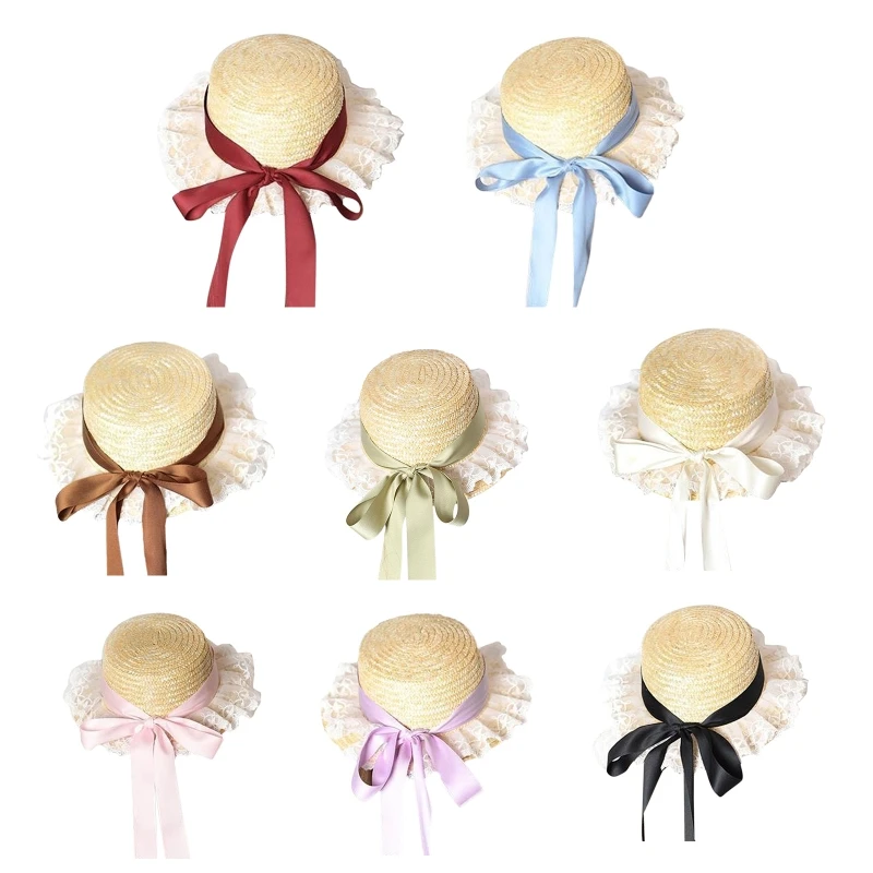 Girls Lace Straw Beach Hat Wide Brim Sunscreen Hats Beach Ribbon Straw Hats Summer Sun Hats Flowers Cute Flat Hat
Girls Lace Straw Beach Hat Wide Brim Sunscreen Hats Beach Ribbon Straw Hats Summer Sun Hats Flowers Cute Flat Hat