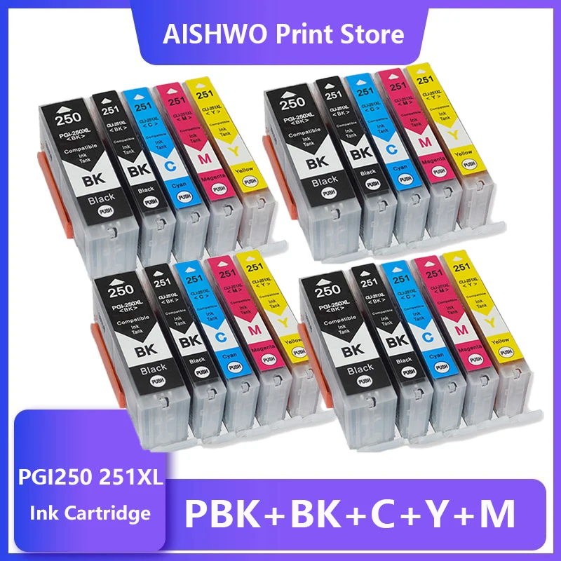 20PK PGI250 PGI-250 CLI-251 ink cartridge For canon PIXMA MG5420 MG5422 MG5520 MG5522 MG6420 IP7220 MX722 MX922 IX6820 printer 
20PK PGI250 PGI-250 CLI-251 ink cartridge For canon PIXMA MG5420 MG5422 MG5520 MG5522 MG6420 IP7220 MX722 MX922 IX6820 printer