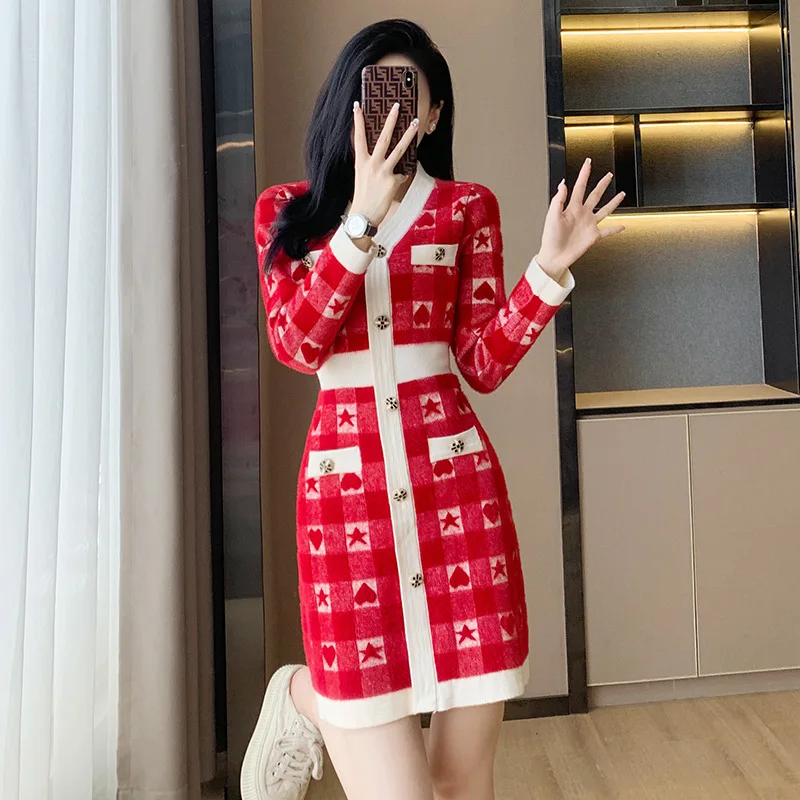 New Vintage Women's Dress Long Sleeve Knitting Party Sexy Mini Skirt Maxi Dresses Luxury Designer Clothing Bodycon Robe
New Vintage Women's Dress Long Sleeve Knitting Party Sexy Mini Skirt Maxi Dresses Luxury Designer Clothing Bodycon Robe