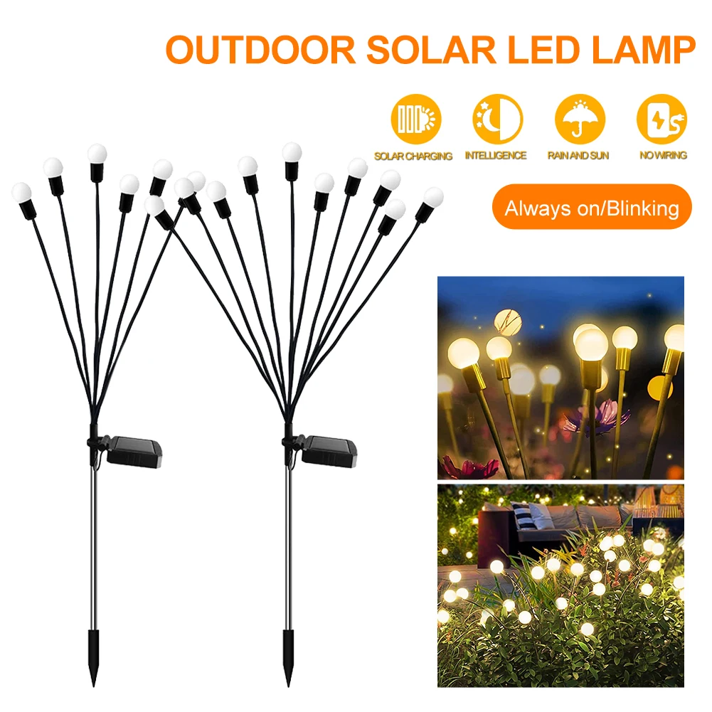 2Pcs/set Solar Garden Lights Outdoor Firefly Lights Waterproof Solar Landscaping Light Auto On/Off 2 Modes For Patio Garden Lawn
2Pcs/set Solar Garden Lights Outdoor Firefly Lights Waterproof Solar Landscaping Light Auto On/Off 2 Modes For Patio Garden Lawn