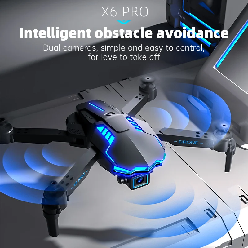 X6 PRO Drone 4K HD Camera Three-sided Obstacle Avoidance Air Pressure Fixed Height Professional Foldable Quadcopter Toys
X6 PRO Drone 4K HD Camera Three-sided Obstacle Avoidance Air Pressure Fixed Height Professional Foldable Quadcopter Toys