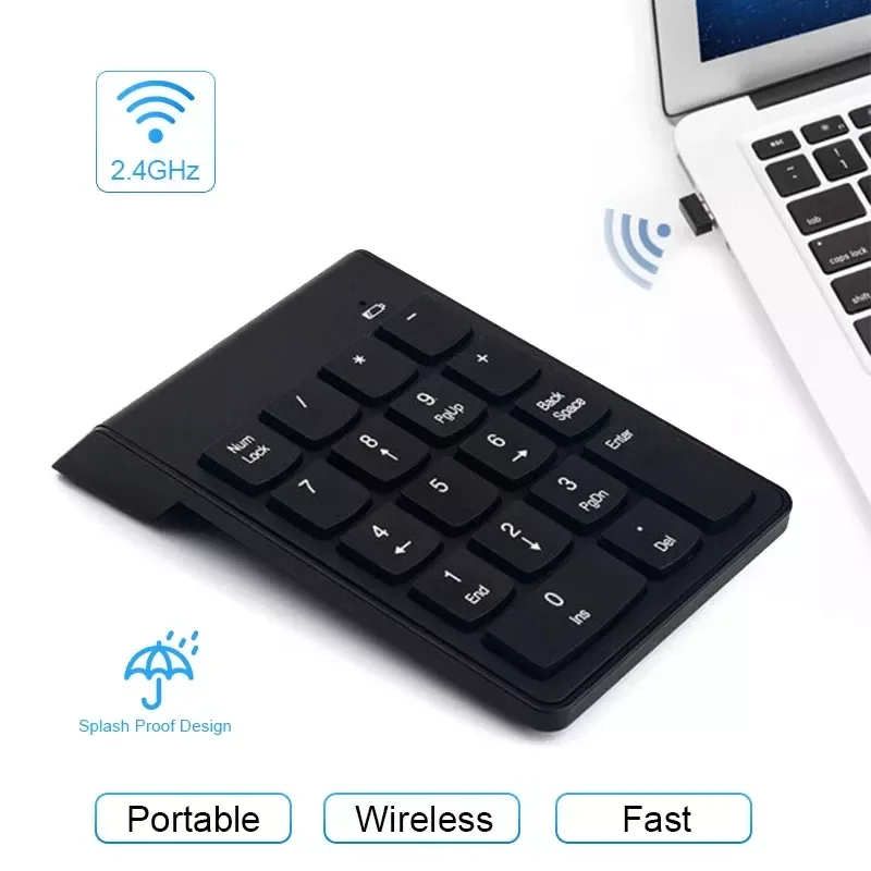 Wireless 2.4GHz Numeric Keypad Numpad 18 Keys Digital Keyboard Portable Small-size for Accounting Teller Laptop Notebook Tablets 
Wireless 2.4GHz Numeric Keypad Numpad 18 Keys Digital Keyboard Portable Small-size for Accounting Teller Laptop Notebook Tablets
