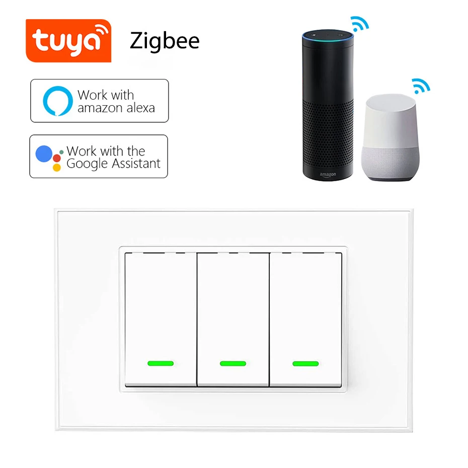 CBE Tuya Zigbee US Smart Light Switch Smart Home Wall Plug 1 2 3 Gang Remote Control Rocker Switch Work with Alexa Google Home
CBE Tuya Zigbee US Smart Light Switch Smart Home Wall Plug 1 2 3 Gang Remote Control Rocker Switch Work with Alexa Google Home
