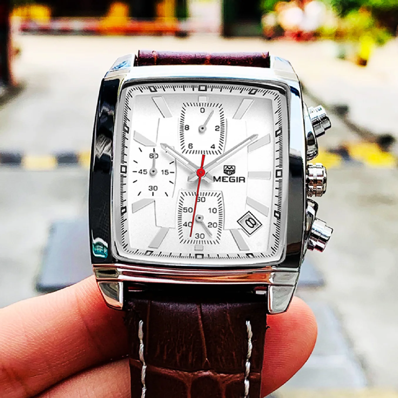 MEGIR Original Leather Blue Watch Men Rectangle Chronograph Military Quartz WristWatch Male New Waterproof Luminous Reloj Hombre
MEGIR Original Leather Blue Watch Men Rectangle Chronograph Military Quartz WristWatch Male New Waterproof Luminous Reloj Hombre