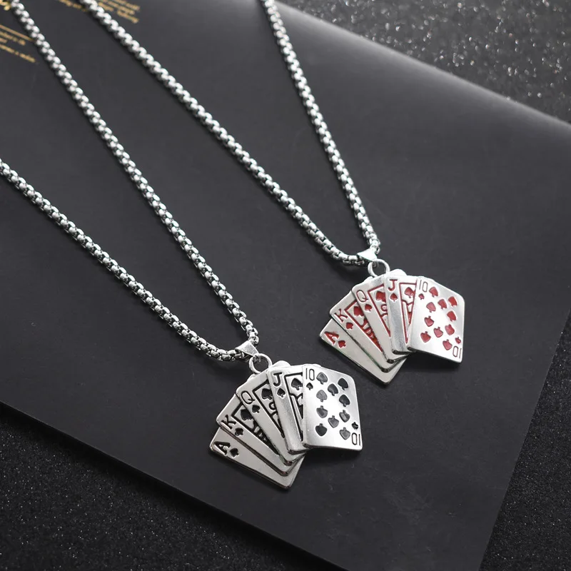 New Men Statement Poker Lucky Ace of Spades Pendant Necklace Red Black Silver Color Stainless Steel Long Chain Necklaces Jewelry
New Men Statement Poker Lucky Ace of Spades Pendant Necklace Red Black Silver Color Stainless Steel Long Chain Necklaces Jewelry