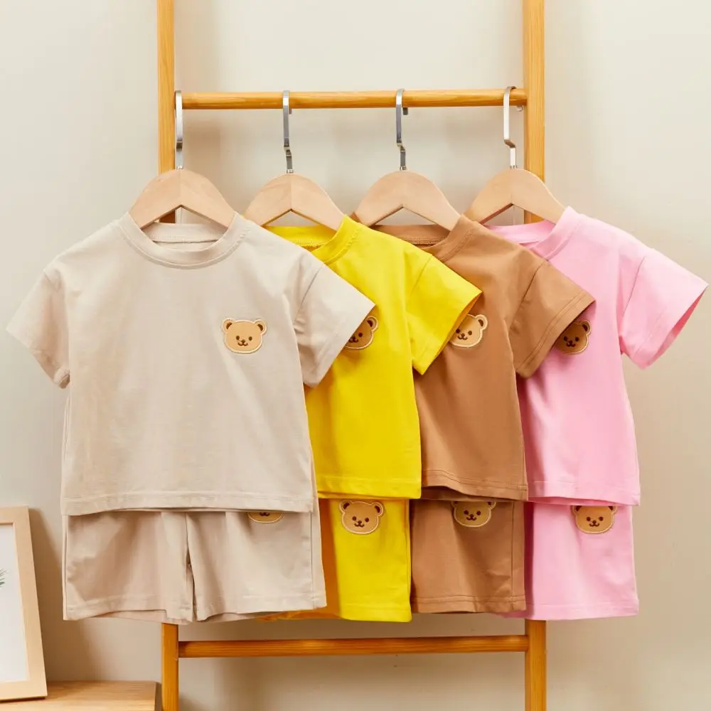 Summer Toddler Baby Clothing Set Bear Embroidery Cotton Short Sleeve T-shirt + Shorts 2pcs Suit Kids Boys Girls Casual Clothes
Summer Toddler Baby Clothing Set Bear Embroidery Cotton Short Sleeve T-shirt + Shorts 2pcs Suit Kids Boys Girls Casual Clothes