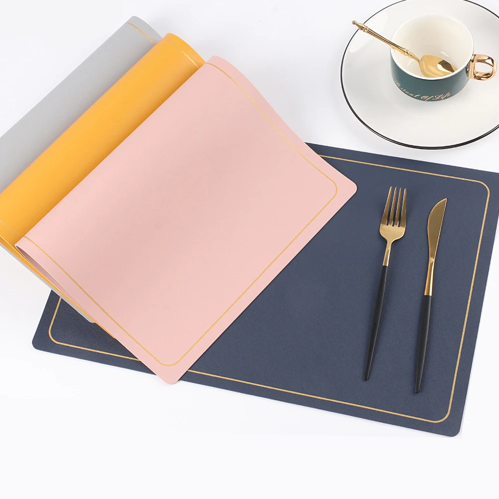 Phnom penh rectangular leather placemat double placemat waterproof, wear-resistant, oil-proof and heat-resistant table mat 
Phnom penh rectangular leather placemat double placemat waterproof, wear-resistant, oil-proof and heat-resistant table mat