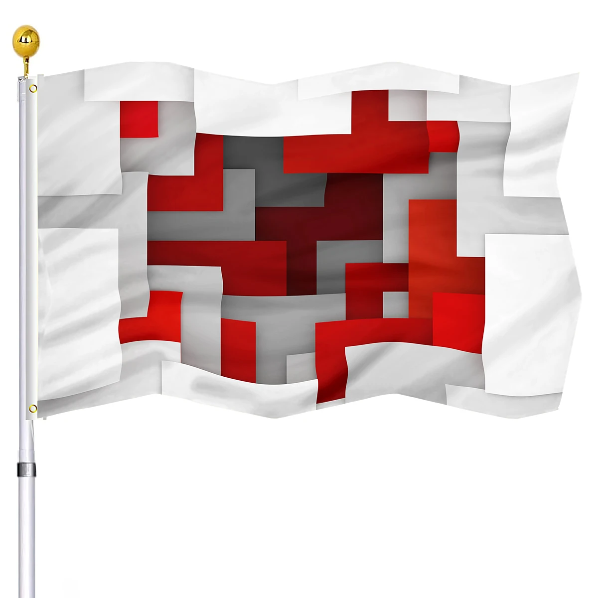 Геометрический флаг, абстрактные узоры, внутреннее и наружное украшение для дома, двухстроченный красный, белый, клетчатый флаг, баннер с латунными прокладками
Геометрический флаг, абстрактные узоры, внутреннее и наружное украшение для дома, двухстроченный красный, белый, клетчатый флаг, баннер с латунными прокладками