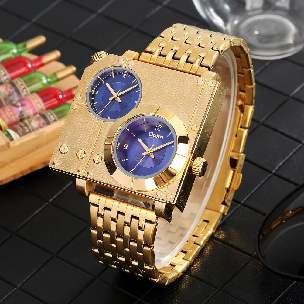 2022 Hot Selling Golden Case Blue Surface Square Personality Leisure Dial Men Quartz Watch Double Time Zone Steel Band Watches
2022 Hot Selling Golden Case Blue Surface Square Personality Leisure Dial Men Quartz Watch Double Time Zone Steel Band Watches