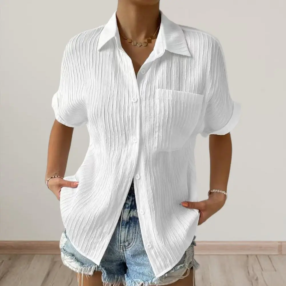 Fashion Summer Shirt Quick Drying Women Shirt Lapel Collar Women Turndown Collar Shirt Daily Wear
Fashion Summer Shirt Quick Drying Women Shirt Lapel Collar Women Turndown Collar Shirt Daily Wear
