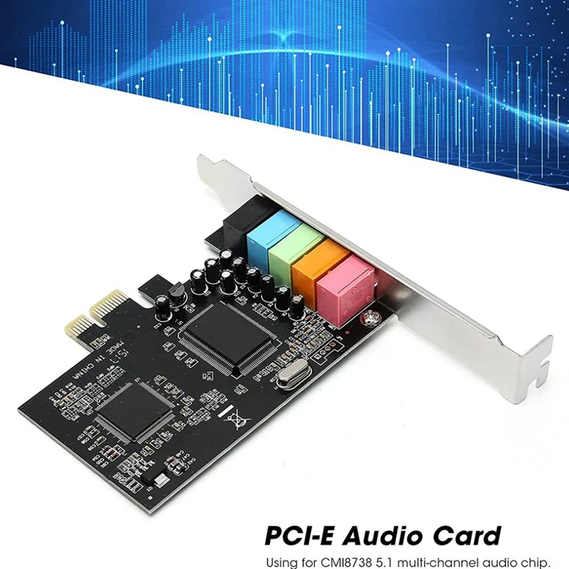 

Компьютерная звуковая карта PCI-E 5,1, 5,1 каналов, 6 каналов, PCI Express 5,1 CH 24 бит