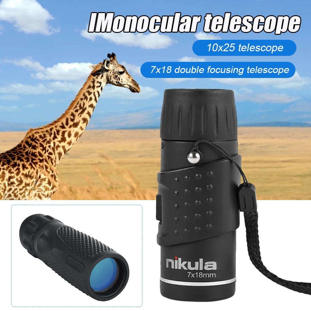 7X18 Hd Monocular Telescope Double Focusing Bak4 Prism Hunting Spotting Night Vision Mini Telescope For Hunting Outdoor Camping
7X18 Hd Monocular Telescope Double Focusing Bak4 Prism Hunting Spotting Night Vision Mini Telescope For Hunting Outdoor Camping