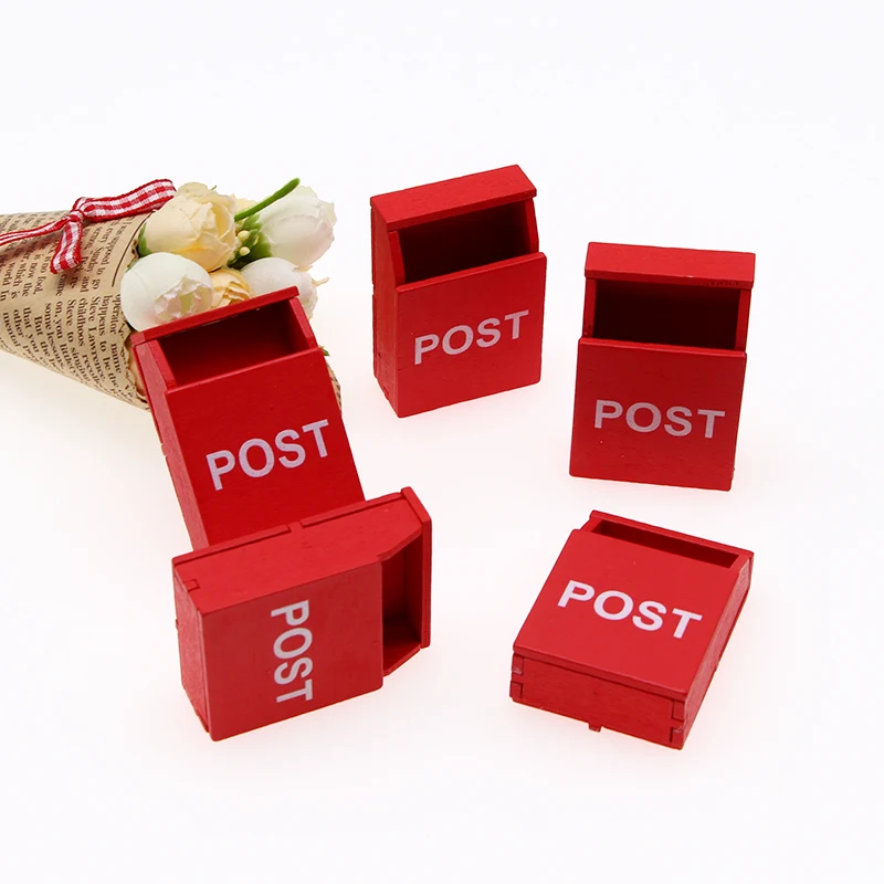 

Кукольный домик 1:12, миниатюрный красный почтовый ящик, Новогодний венок, украшение для двери