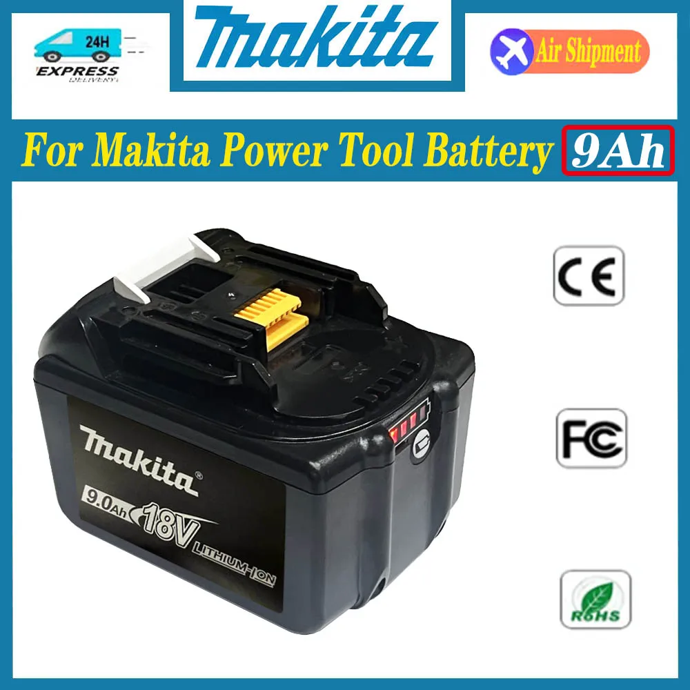 

Makita-100 % Оригинальная Аккумуляторная батарея для электроинструмента, сменная фотобатарея, литий-ионная, 9,0 Ач, 18 в, LXT, BL1860B, BL1860BL1850