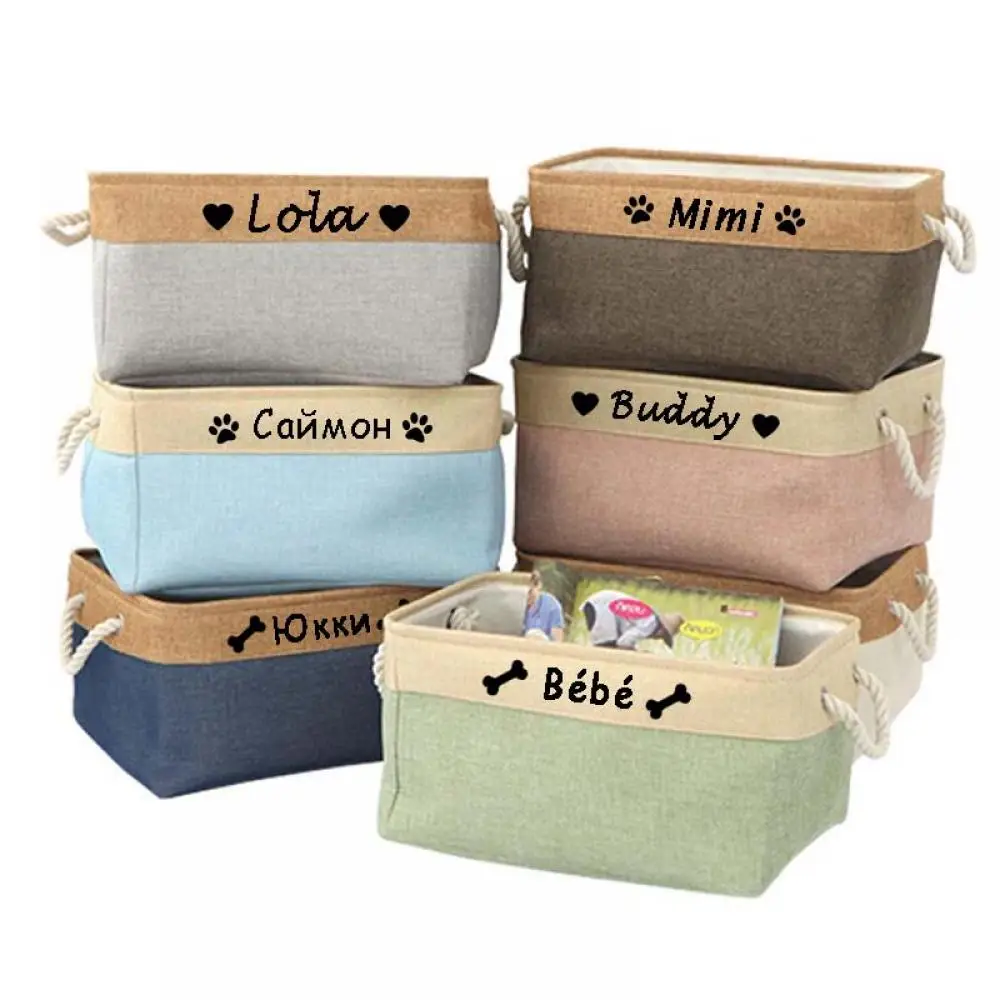 Custom Pet Toy Storage Box Free Personalized Rectangular Baskets For Dog Cat Toys Clothes Canvas Collapsible Bin Print Pet Name
Custom Pet Toy Storage Box Free Personalized Rectangular Baskets For Dog Cat Toys Clothes Canvas Collapsible Bin Print Pet Name