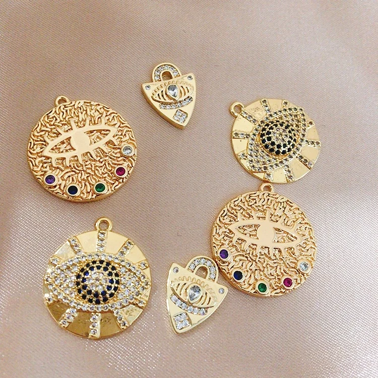18K Shiny Gold Plated Evil Eye Charm Pendant Evil Eye Findings For DIY Necklace Bracelet
18K Shiny Gold Plated Evil Eye Charm Pendant Evil Eye Findings For DIY Necklace Bracelet