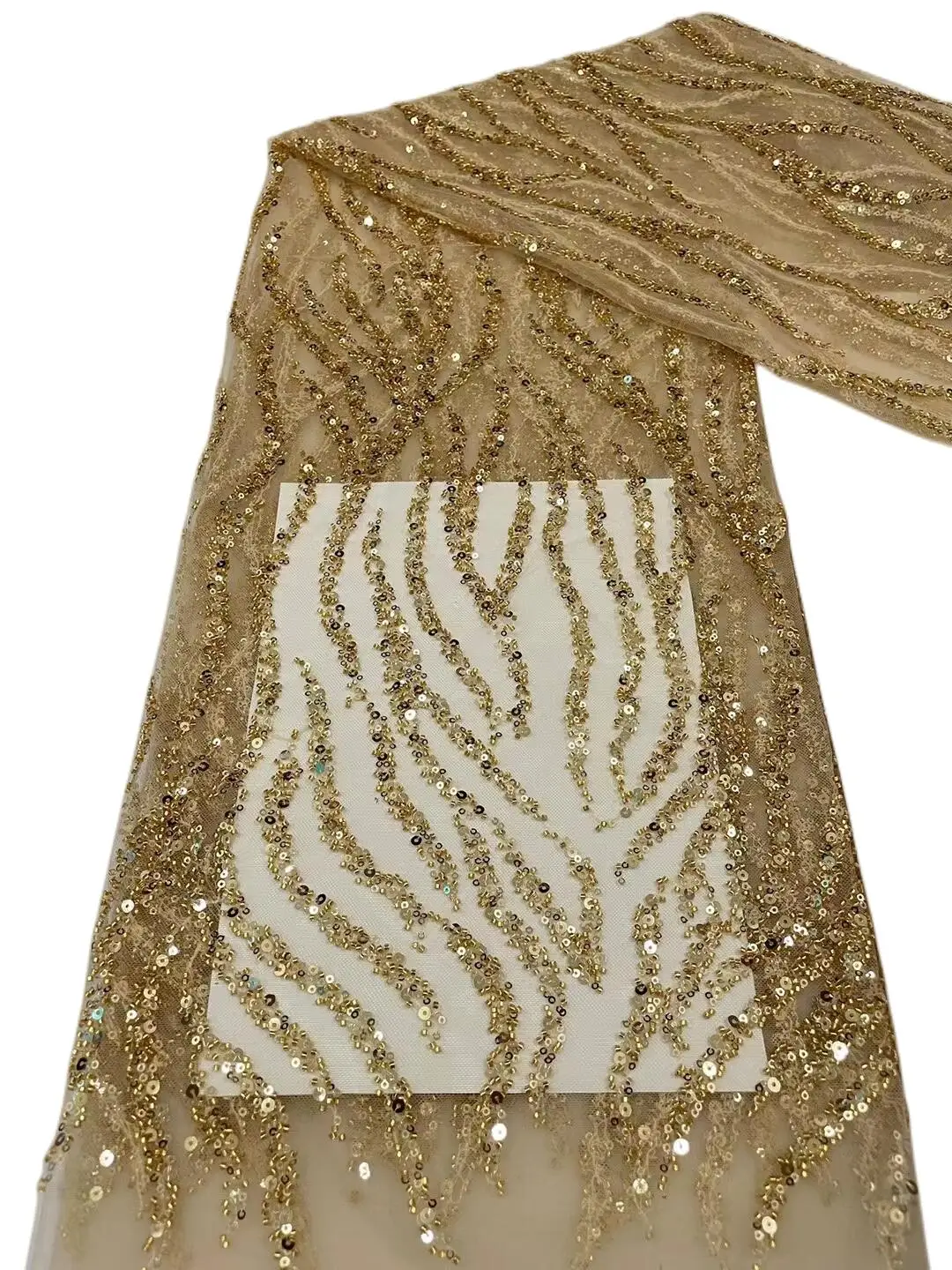 Latest Gold Sequins Lace Fabric 2022 High Quality Beads French African Net Lace Fabric for Women Dress
Latest Gold Sequins Lace Fabric 2022 High Quality Beads French African Net Lace Fabric for Women Dress