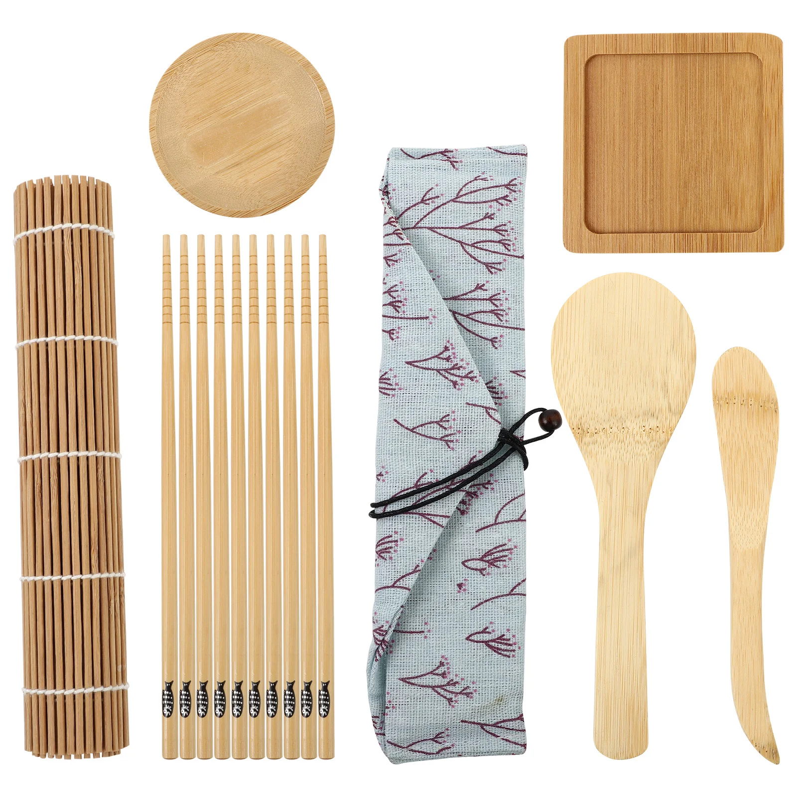 

Sushi Kit Making Beginner Bamboo Mat Roller Diy Maki Chopsticks Paddle Rice Pad Rolling Supplies Maker Tool Roll Sush Home Chef
