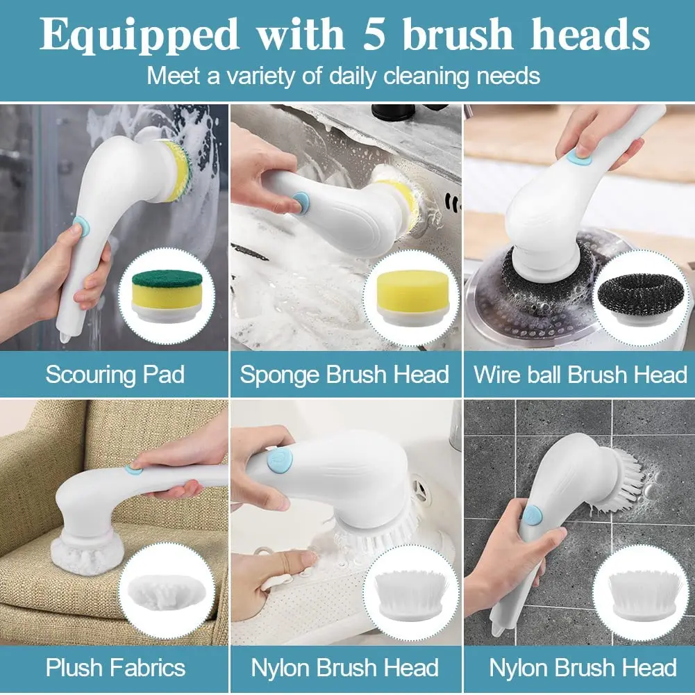 NewUSB Charging 5 in 1 Electric Cleaning Brush Cleanliness Gadget Wireless Cleaner Multifunctional Cleaning Tools Home Appliance
NewUSB Charging 5 in 1 Electric Cleaning Brush Cleanliness Gadget Wireless Cleaner Multifunctional Cleaning Tools Home Appliance