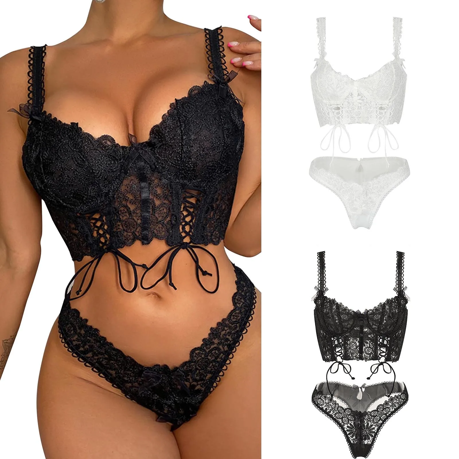 Lingerie Corset Set Lace Bodysuit Underwire Sexy Top Floral Lace Bustier Mesh Sexy Vintage Women Christmas Lingerie
Lingerie Corset Set Lace Bodysuit Underwire Sexy Top Floral Lace Bustier Mesh Sexy Vintage Women Christmas Lingerie