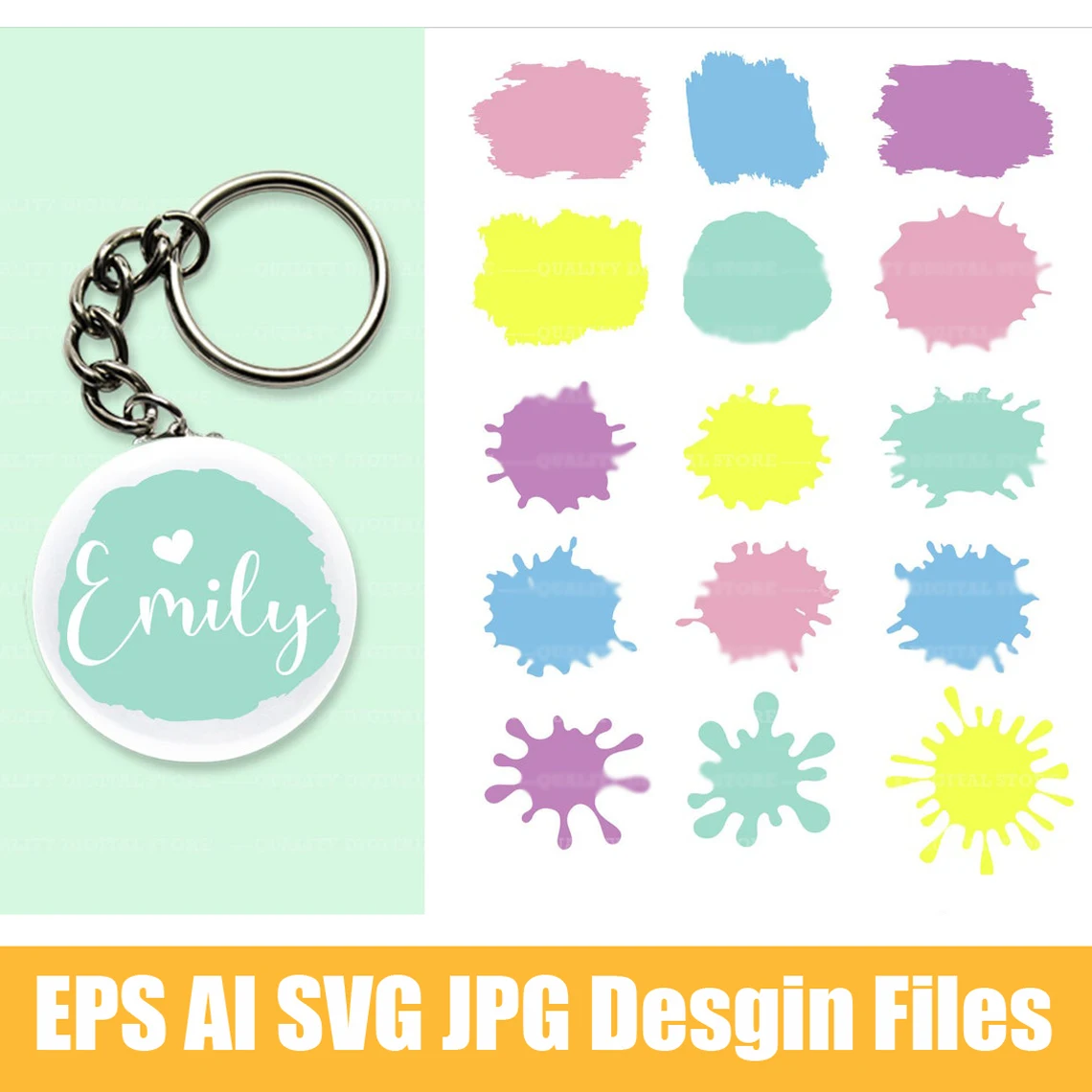 Keychain Paint Brush Stroke Vector SVG EPS AI Files for Cricut and Silhouette, Dripping Letters, T-shirt Print
Keychain Paint Brush Stroke Vector SVG EPS AI Files for Cricut and Silhouette, Dripping Letters, T-shirt Print