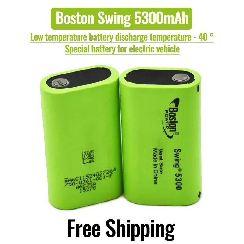 New Original Battery For BOSTON POWER SWING 5300 5300mAh 3.7V Low Temperature Fuel Lithium Batteries Cell 13A Discharge
New Original Battery For BOSTON POWER SWING 5300 5300mAh 3.7V Low Temperature Fuel Lithium Batteries Cell 13A Discharge