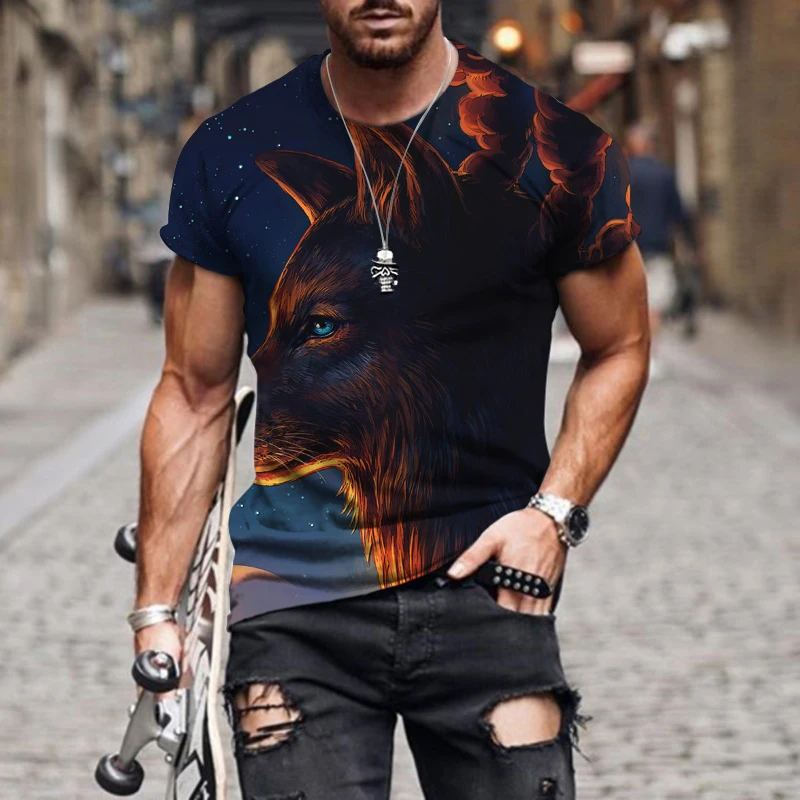 Funny Animal Pattern Creative Trend Men's T-shirt Casual Summer Personality Fashion 3D Printing O-Neck Plus Size Streetwear
Funny Animal Pattern Creative Trend Men's T-shirt Casual Summer Personality Fashion 3D Printing O-Neck Plus Size Streetwear