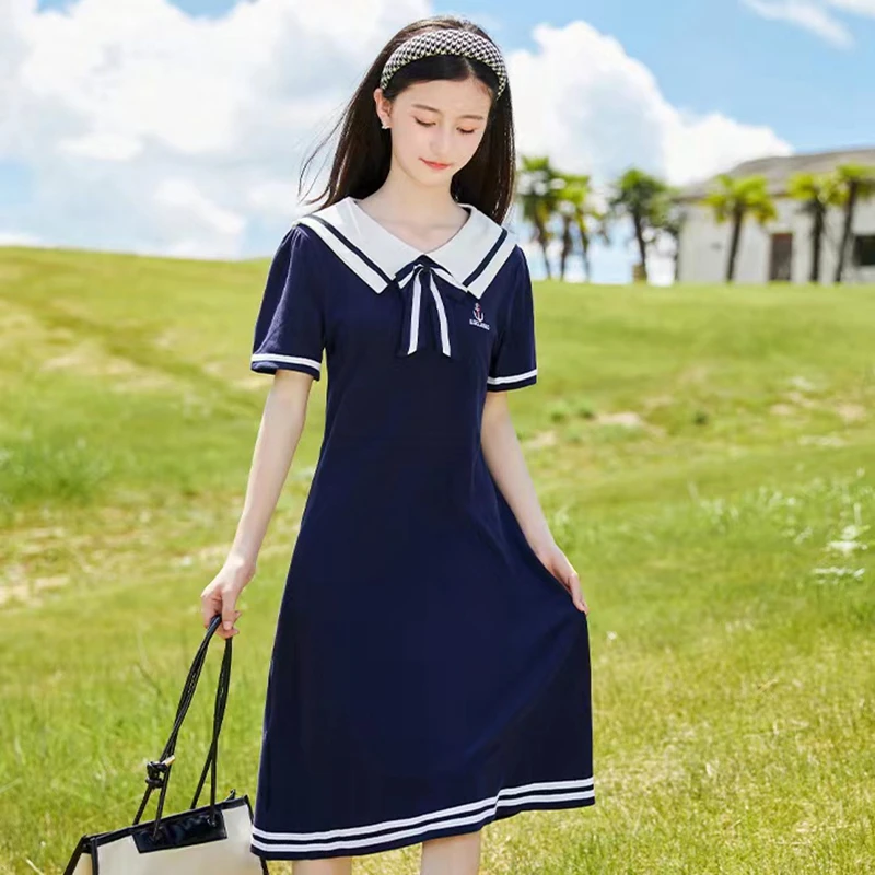 3 To 14 Years Kids Princess Summer Dress for Girls Sailor Collar Dress Teenagers Vestido School Clothing
3 To 14 Years Kids Princess Summer Dress for Girls Sailor Collar Dress Teenagers Vestido School Clothing