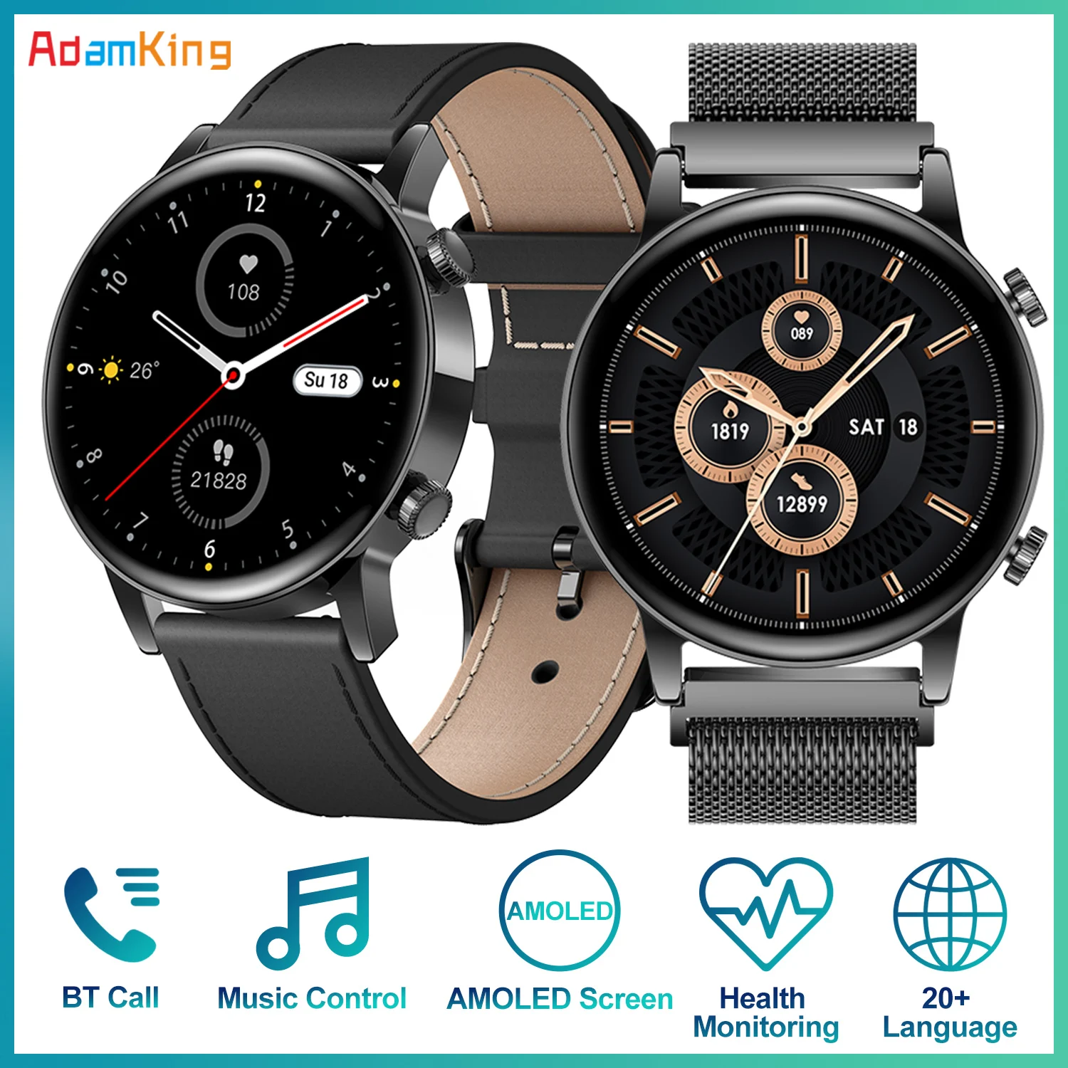 Смарт-часы AMOLED 1,3 дюйма с поддержкой Bluetooth и пульсометром, 360*360
Смарт-часы AMOLED 1,3 дюйма с поддержкой Bluetooth и пульсометром, 360*360
